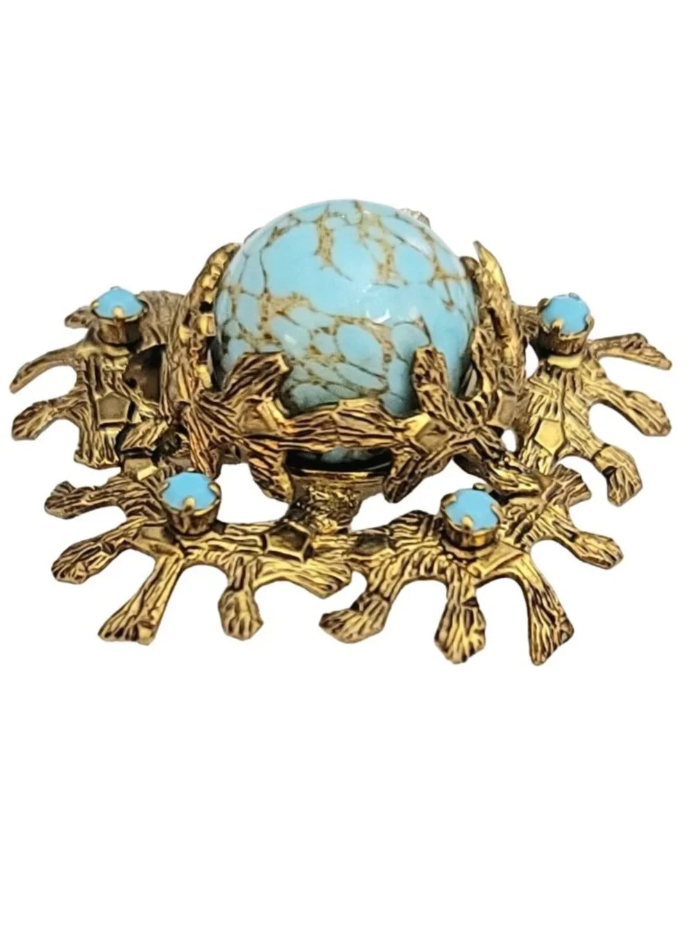 Germany, Austria Style Turquoise-Color Cluster Brooch, M249